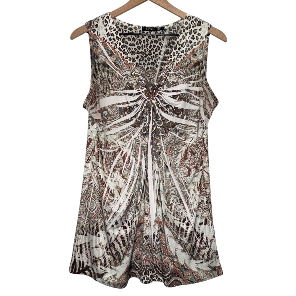 Embellished Y2K Sleeveless‎ Blouse Boho Leopard Print Cutie